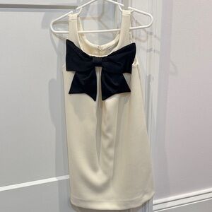 Zara Cream Dress with Black Bow for Kids